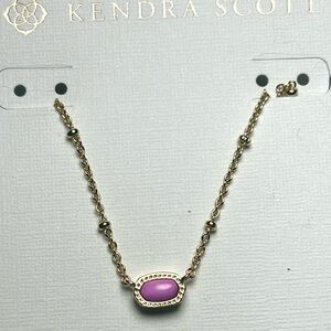 NWT Kendra Scott Mini Elisa Satellite Necklace Gold – Tone Opaque Lilac Stone